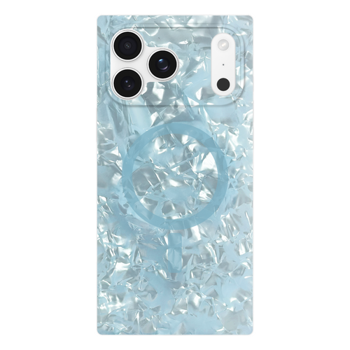 Flaunt Square Icy Blue Pearl MagSafe Case for  iPhone 17 Pro