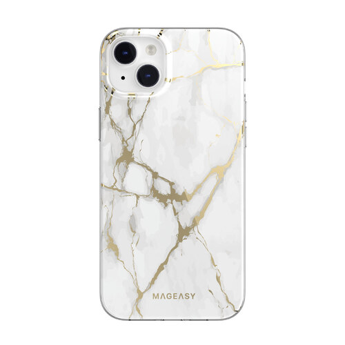 Mageasy | Marble Case (MagSafe) | iPhone 14 Plus - White