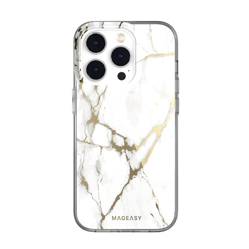 Mageasy | Marble Case (MagSafe) | iPhone 14 Pro - White