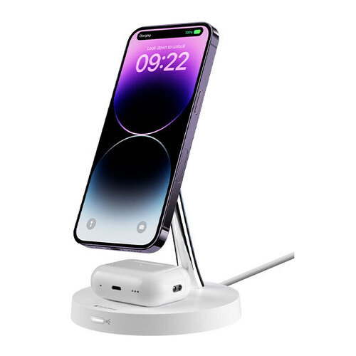 SwitchEasy | MagPower 2-in-1 Magnetic Wireless Charging Stand - White