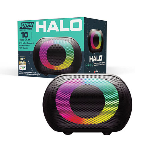Sway | Halo IPX5 Full Motion LED |10W Speaker - Black