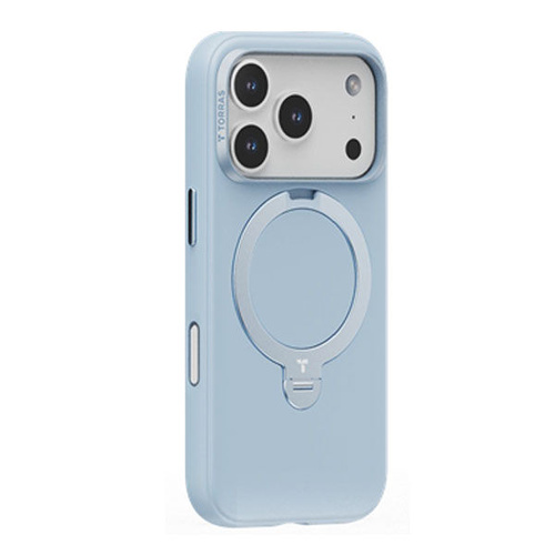 Torras Ostand Spin Silicon MagSafe Case for iPhone 17 Pro - Baby Blue
