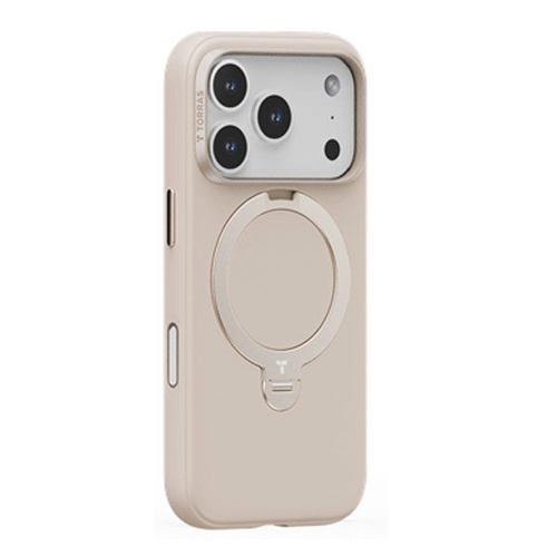 Torras Ostand Spin Silicon MagSafe Case for iPhone 17 Pro - Modern Brown