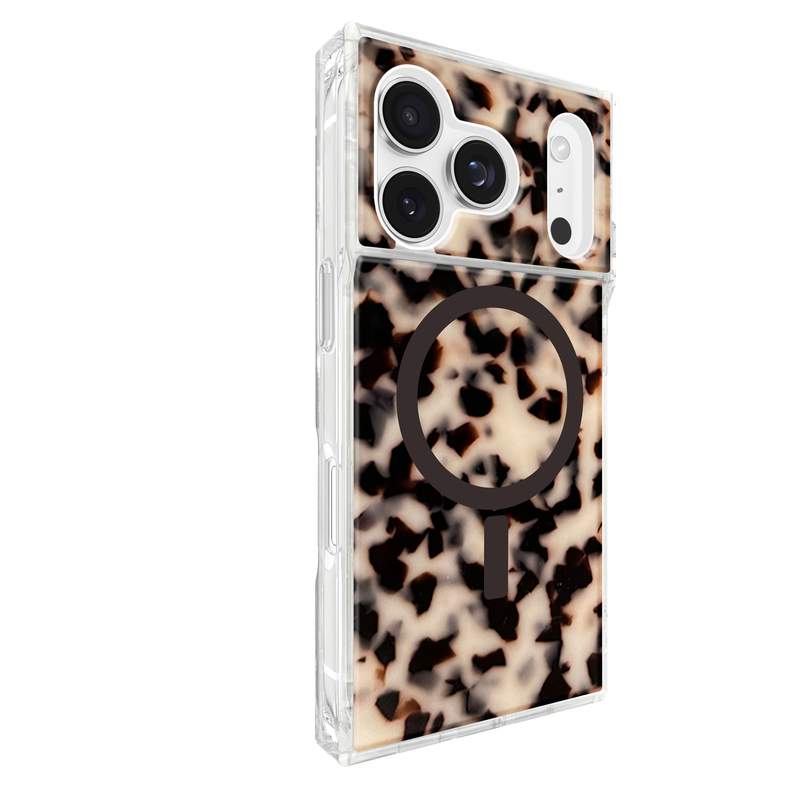 Flaunt Official Square Case For IPhone 15 Pro – Blonde Tortoise Shell – Wireless Charging & Drop Tested